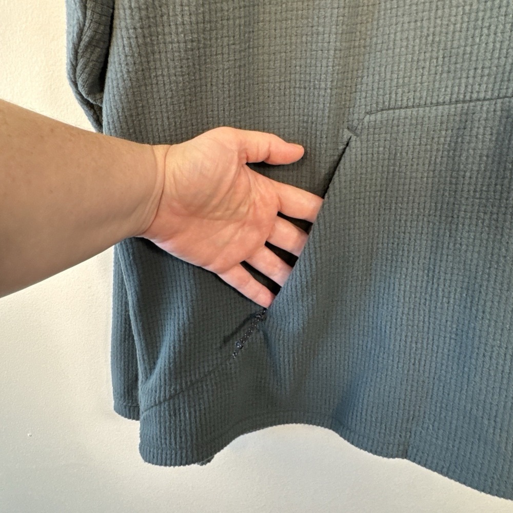 LL Bean AirLight Knit Pullover Mens XXXL Tall Green Gray Snap Mock Neck 521244 - Picture 5 of 9